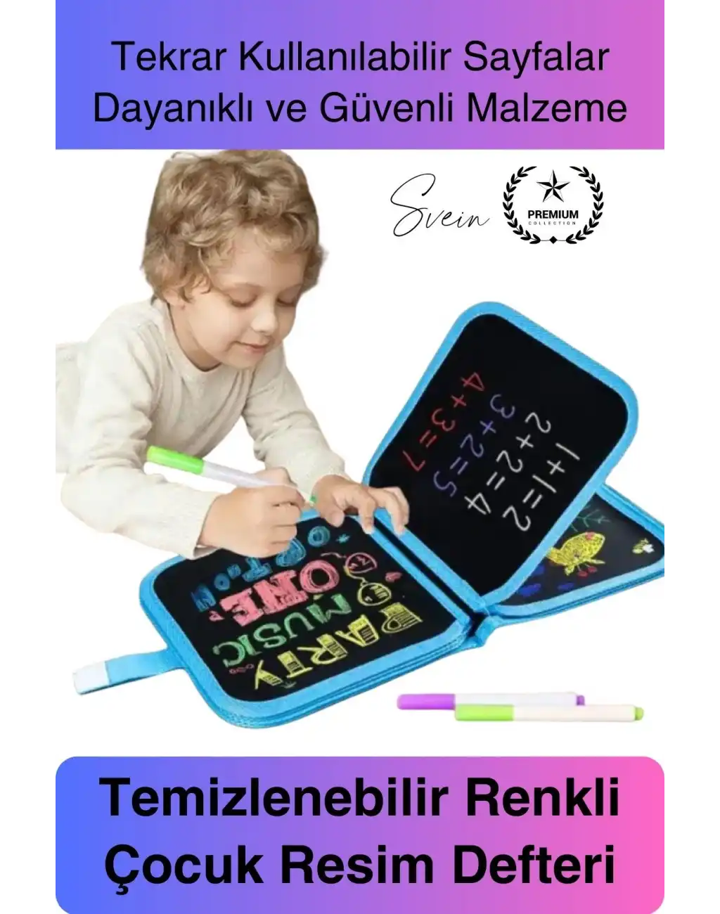 #Defter Temizlenebilir Renkli Çocuk Resim Defteri Silinebilen Boyama Kitabı Tekrar Kullanılabilir