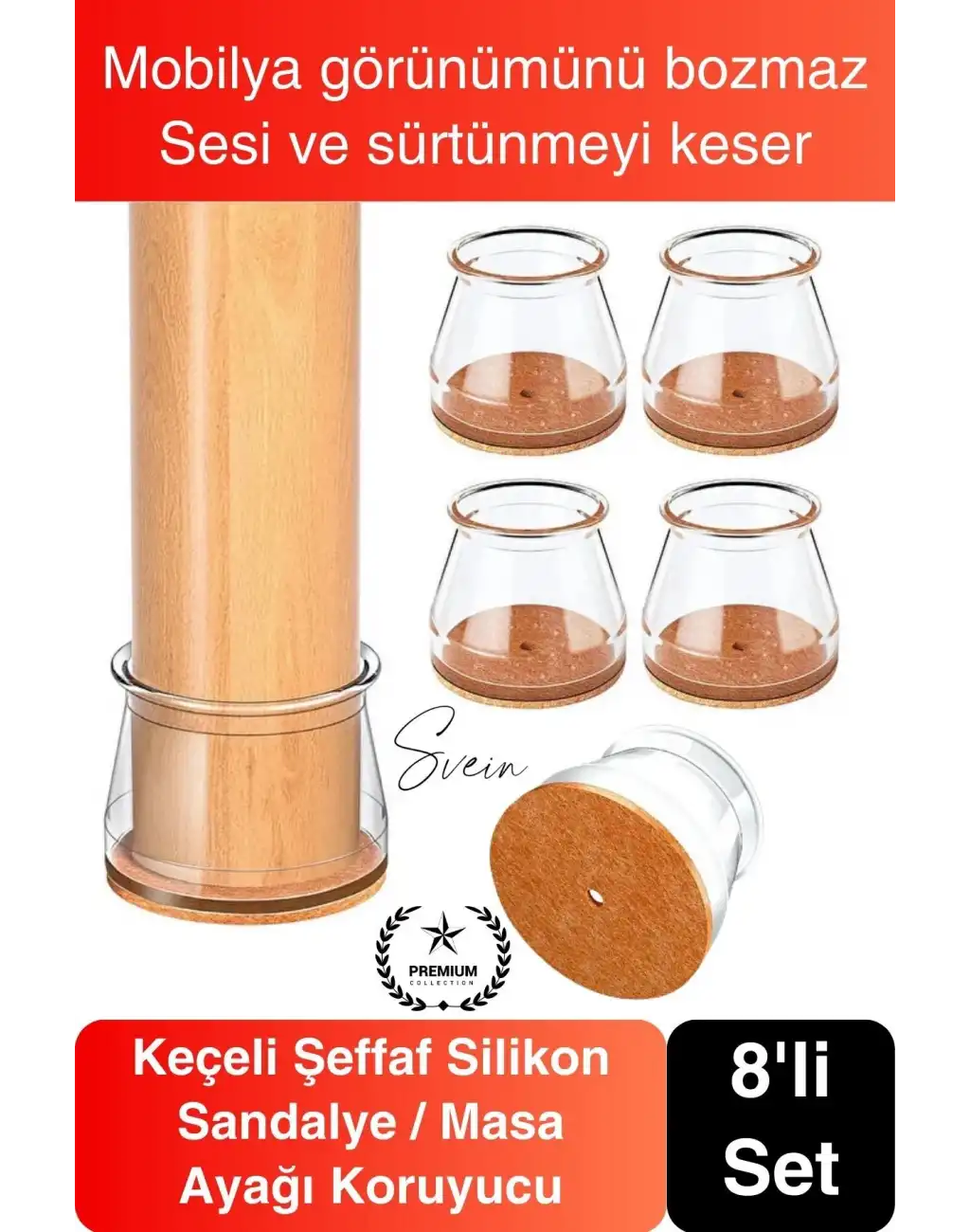 #Sandalye Keçeli Şeffaf Silikon Zemin Koruyucu Sandalye Masa Ayağı Parke Çizmez 8li Set Kılıf Esnek