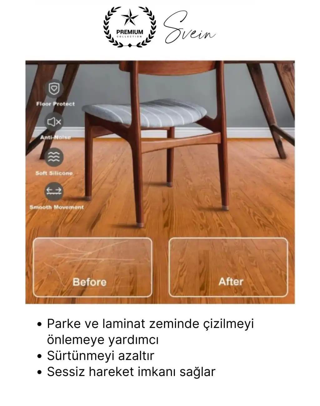 #Sandalye Keçeli Şeffaf Silikon Zemin Koruyucu Sandalye Masa Ayağı Parke Çizmez 8li Set Kılıf Esnek