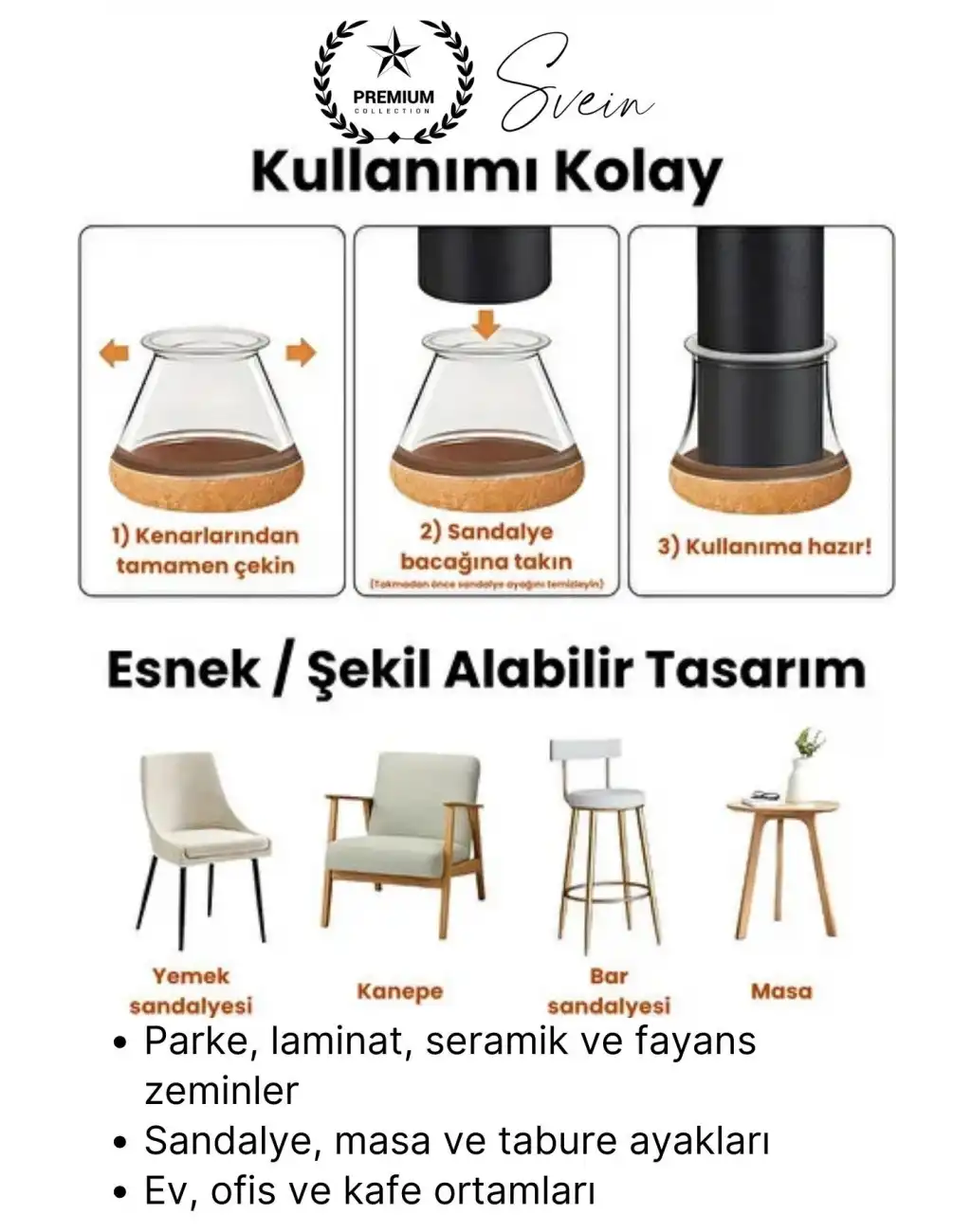 #Sandalye Keçeli Şeffaf Silikon Zemin Koruyucu Sandalye Masa Ayağı Parke Çizmez 8li Set Kılıf Esnek