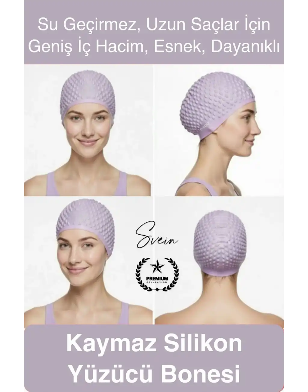 #Bone Su Geçirmez Kaymaz Silikon Yüzücü Bonesi Yüzme Şapkası Uzun Saç Yetişkin Esnek Havuz Deniz