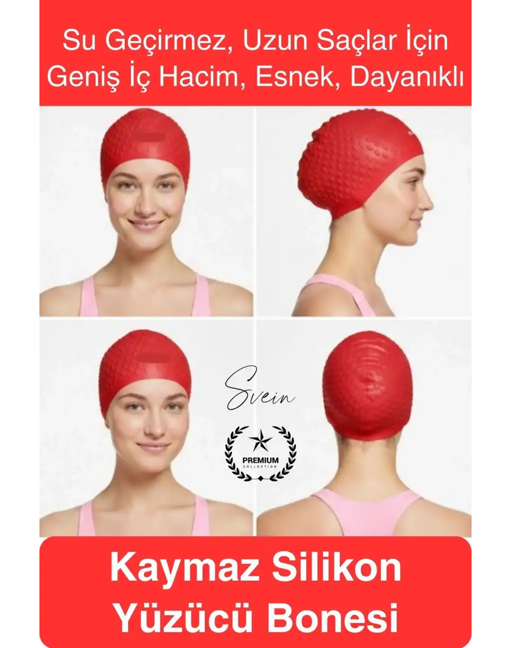 #Bone Su Geçirmez Kaymaz Silikon Yüzücü Bonesi Yüzme Şapkası Uzun Saç Yetişkin Esnek Havuz Deniz