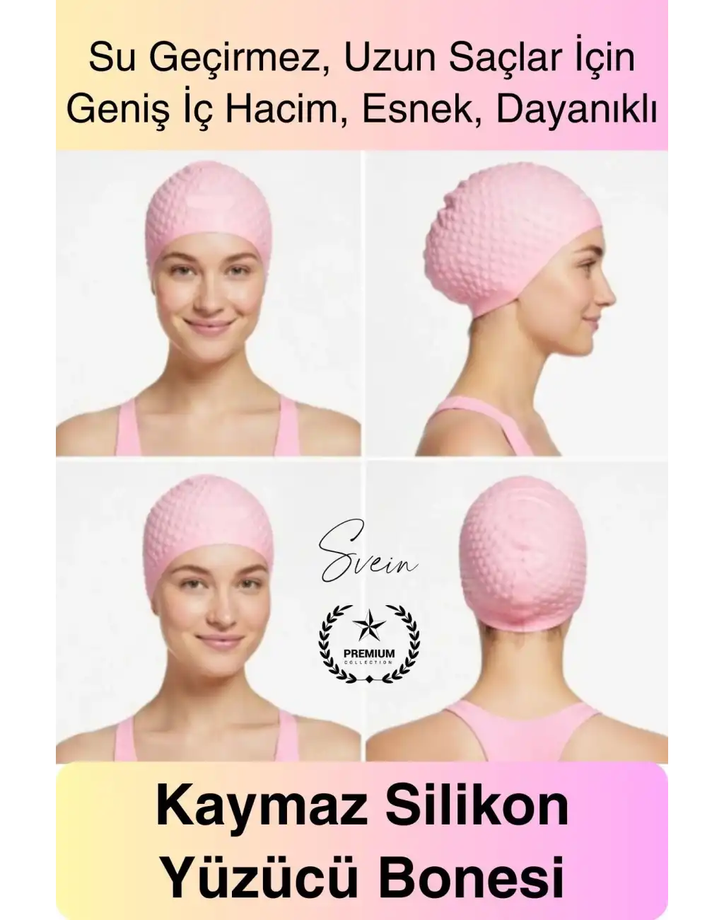 #Bone Su Geçirmez Kaymaz Silikon Yüzücü Bonesi Yüzme Şapkası Uzun Saç Yetişkin Esnek Havuz Deniz