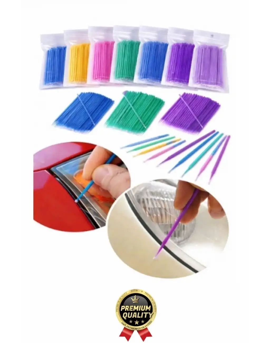 #RötuşBoya Araba Oto Kaporta Çizik Tek Kullanımlık Hassas Detaylı Uygulama Rötuş Fırçası Mini 100lü