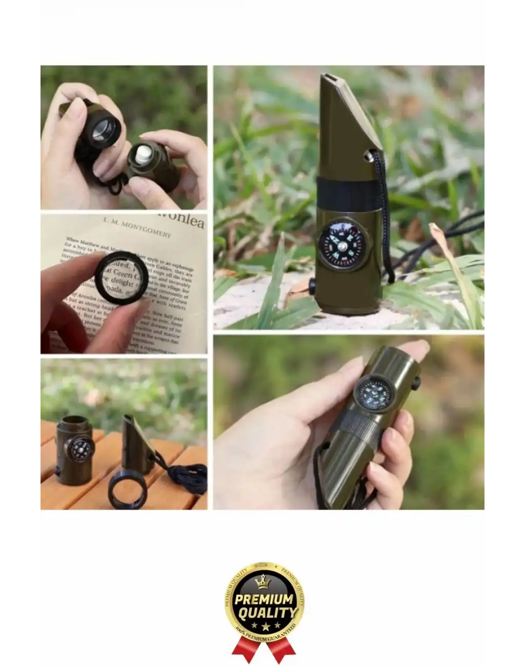 #Düdük Fener Pusula Sinyal Güvenlik Hayatta Kalma Kamp Deprem Outdoor 7si 1 Arada Acil Durum Düdüğü