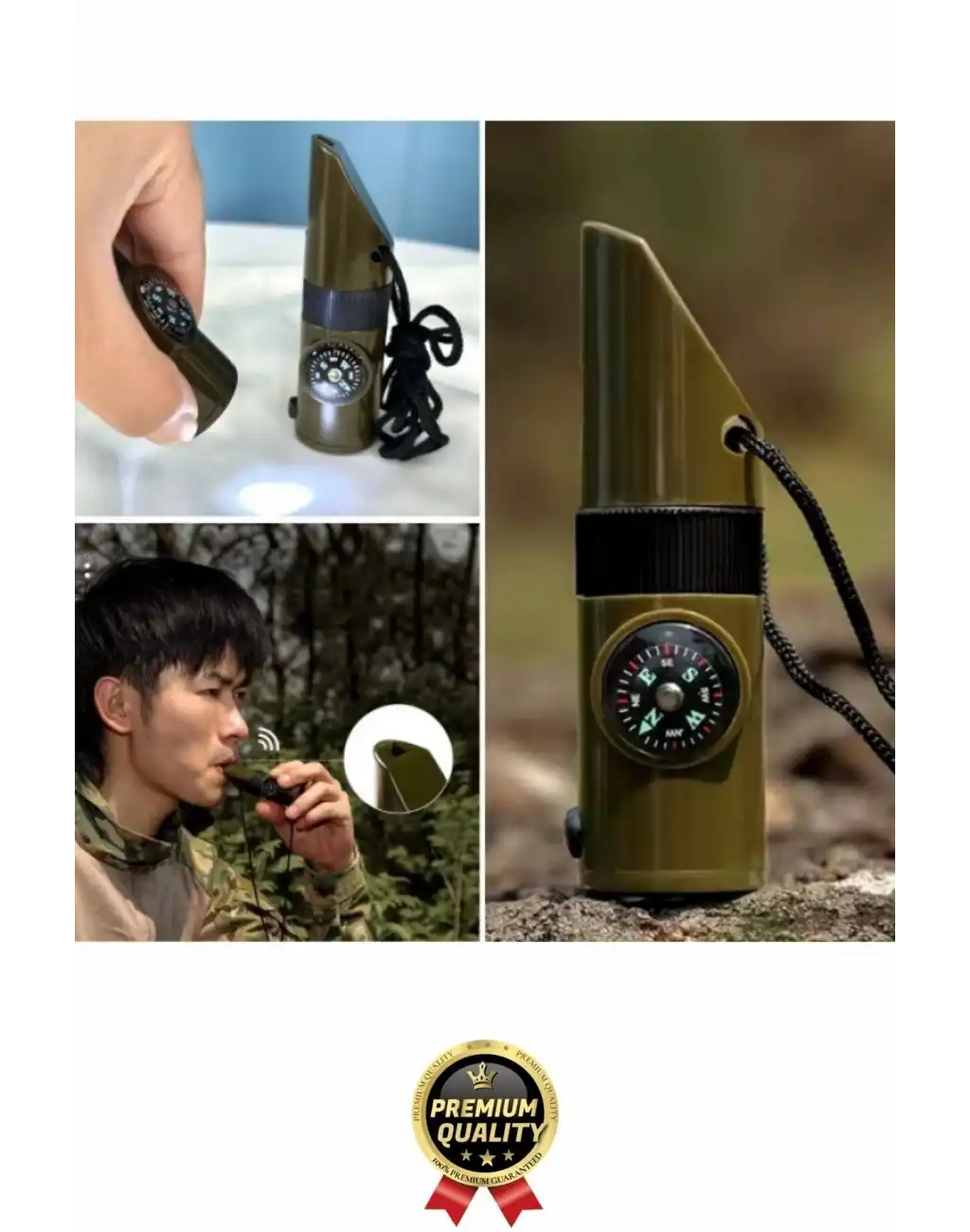 #Düdük Fener Pusula Sinyal Güvenlik Hayatta Kalma Kamp Deprem Outdoor 7si 1 Arada Acil Durum Düdüğü