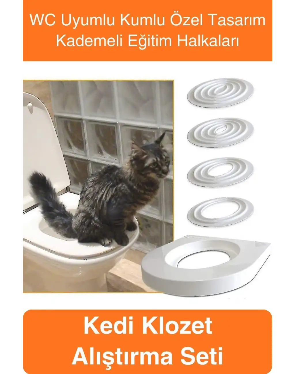 #Kedi Kedi Klozet Alıştırma Seti WC Uyumlu Kum Kabı Tuvalet Eğitim Aparatı Yavru & Yetişkin İçin