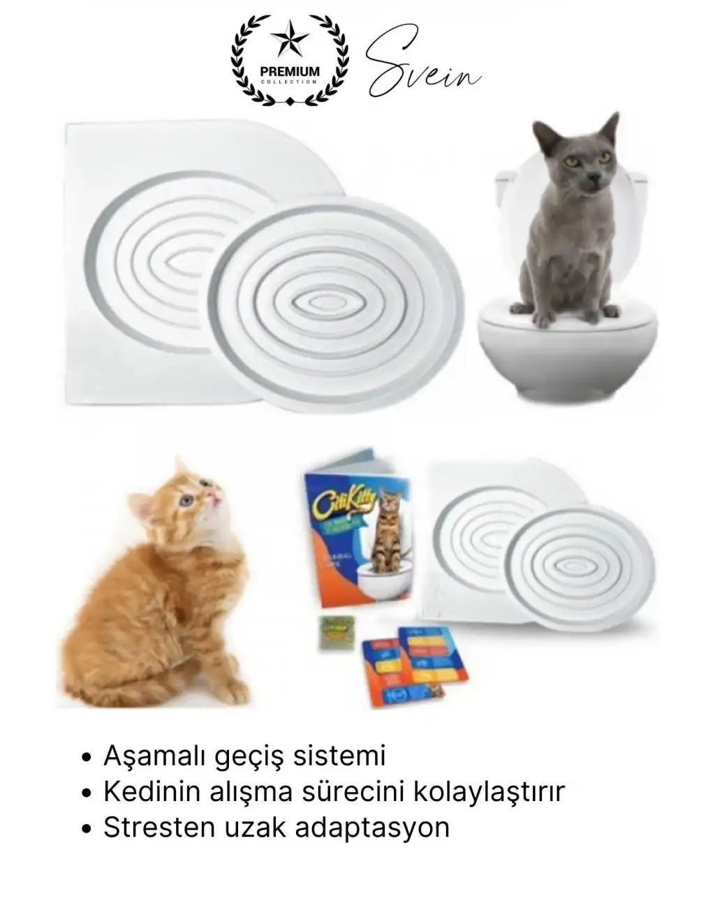 #Kedi Kedi Klozet Alıştırma Seti WC Uyumlu Kum Kabı Tuvalet Eğitim Aparatı Yavru & Yetişkin İçin