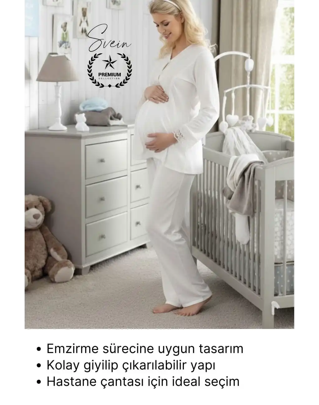 #Pijama Ekru Lohusa Pijama Takımı Hamile ve Doğum Sonrası Anne Adayları için Rahat Yumuşak Şık Sade