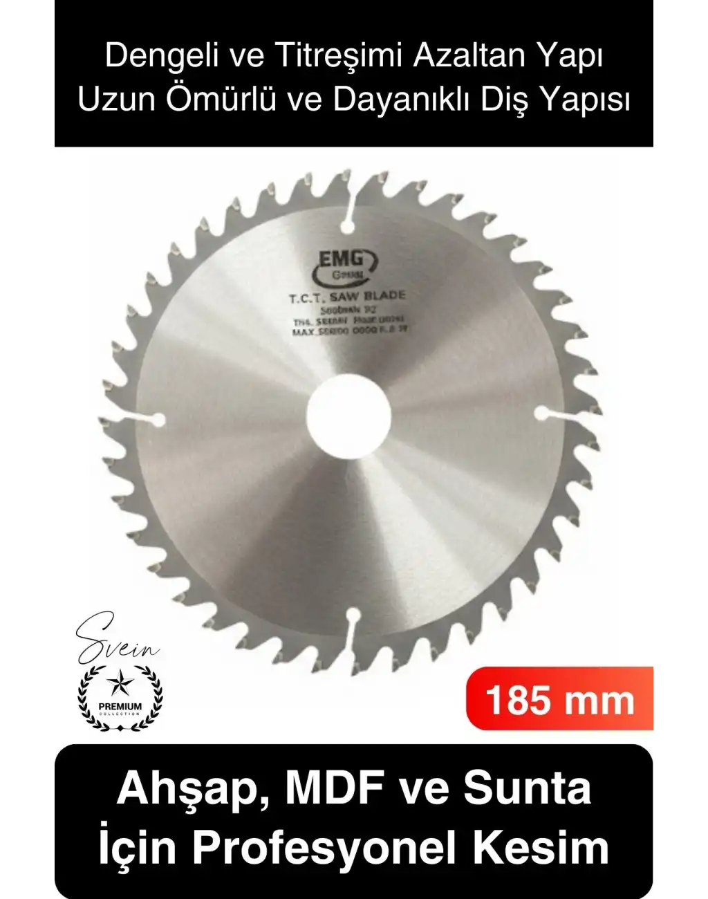 #Testere 185 mm 40 Diş Ahşap Kesim Daire Testere Diski MDF ve Sunta İçin Profesyonel Hassas 40T