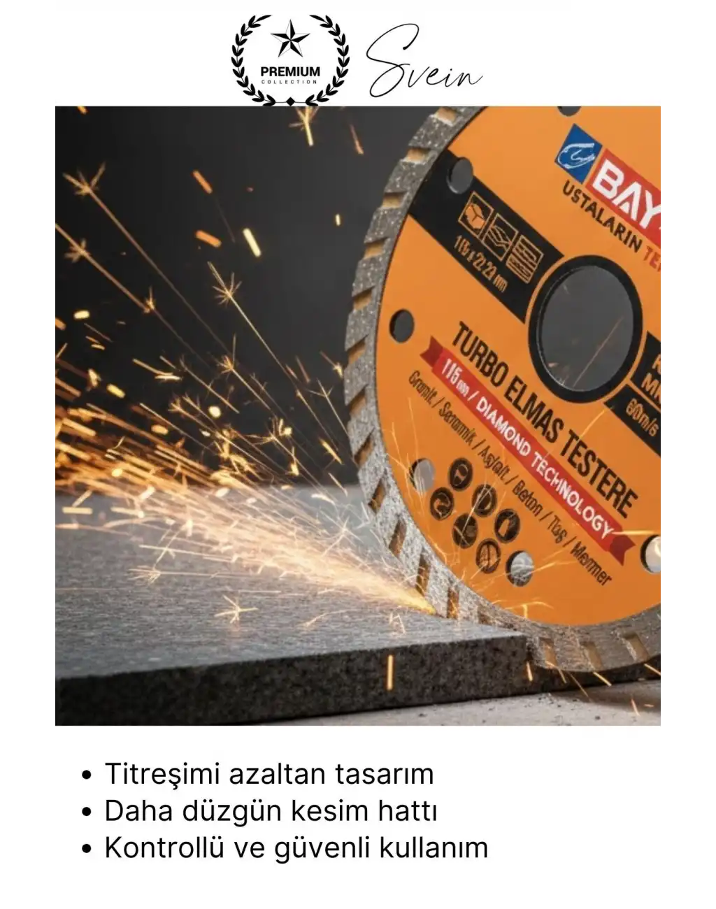 #ElmasTestere 115 mm Turbo Elmas Kesim Diski Spiral Uyumlu Beton Seramik Mermer Taş Granit Fayans