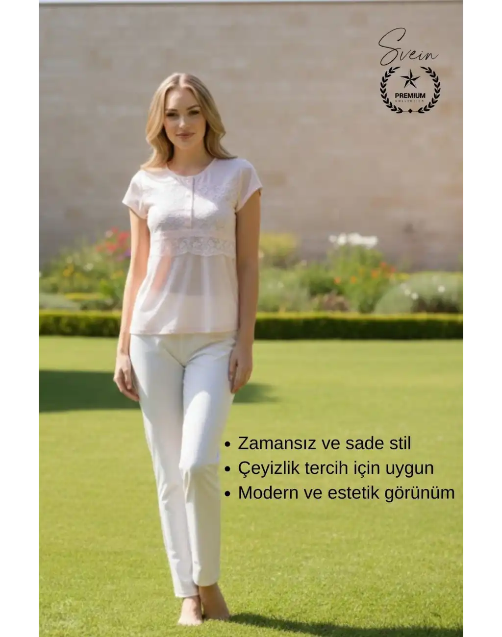 #Pijama Pudra Penye Kadın Pijama Takımı Rahat Ev Giyim Günlük ve Çeyizlik Nefes Alabilen Yumuşak