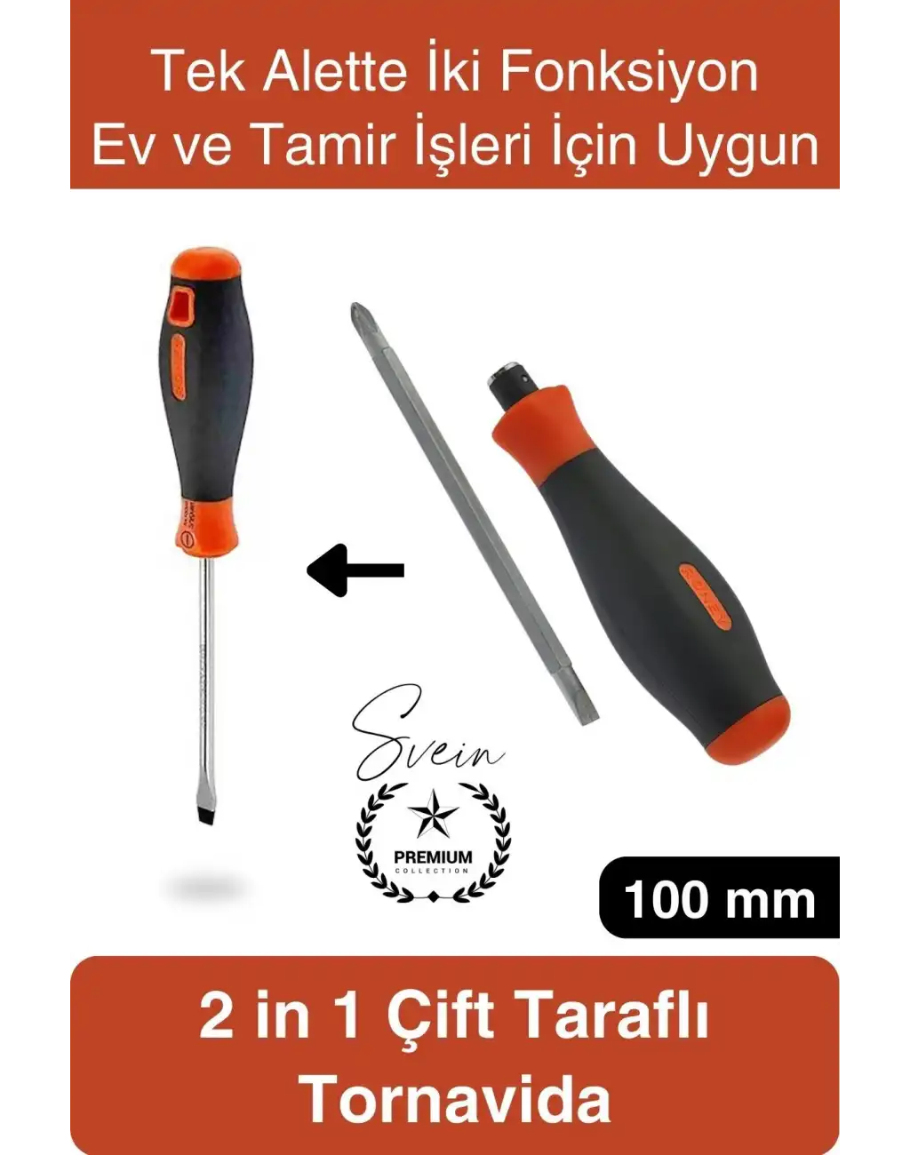 #Tornavida 2 in 1 Çift Taraflı Yıldız Düz Tornavida Kompakt 2 Fonksiyonlu Ev ve Tamir İşleri İçin
