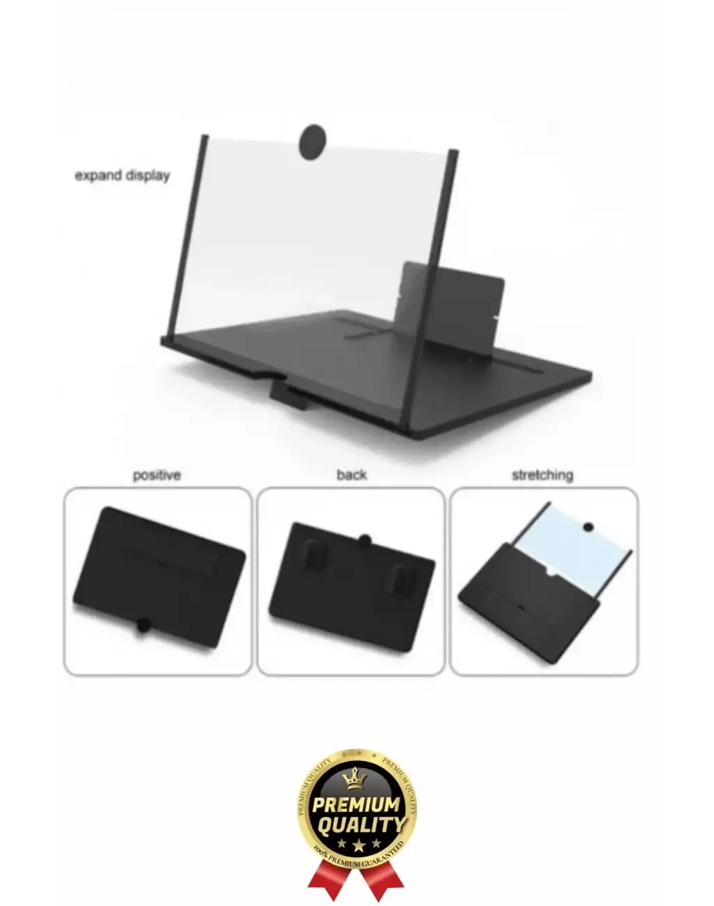 #EkranBüyüteci Katlanabilir Taşınabilir Tasarım Göz Korumalı Şeffaf Telefon 12 İnç Net Büyük Ekran