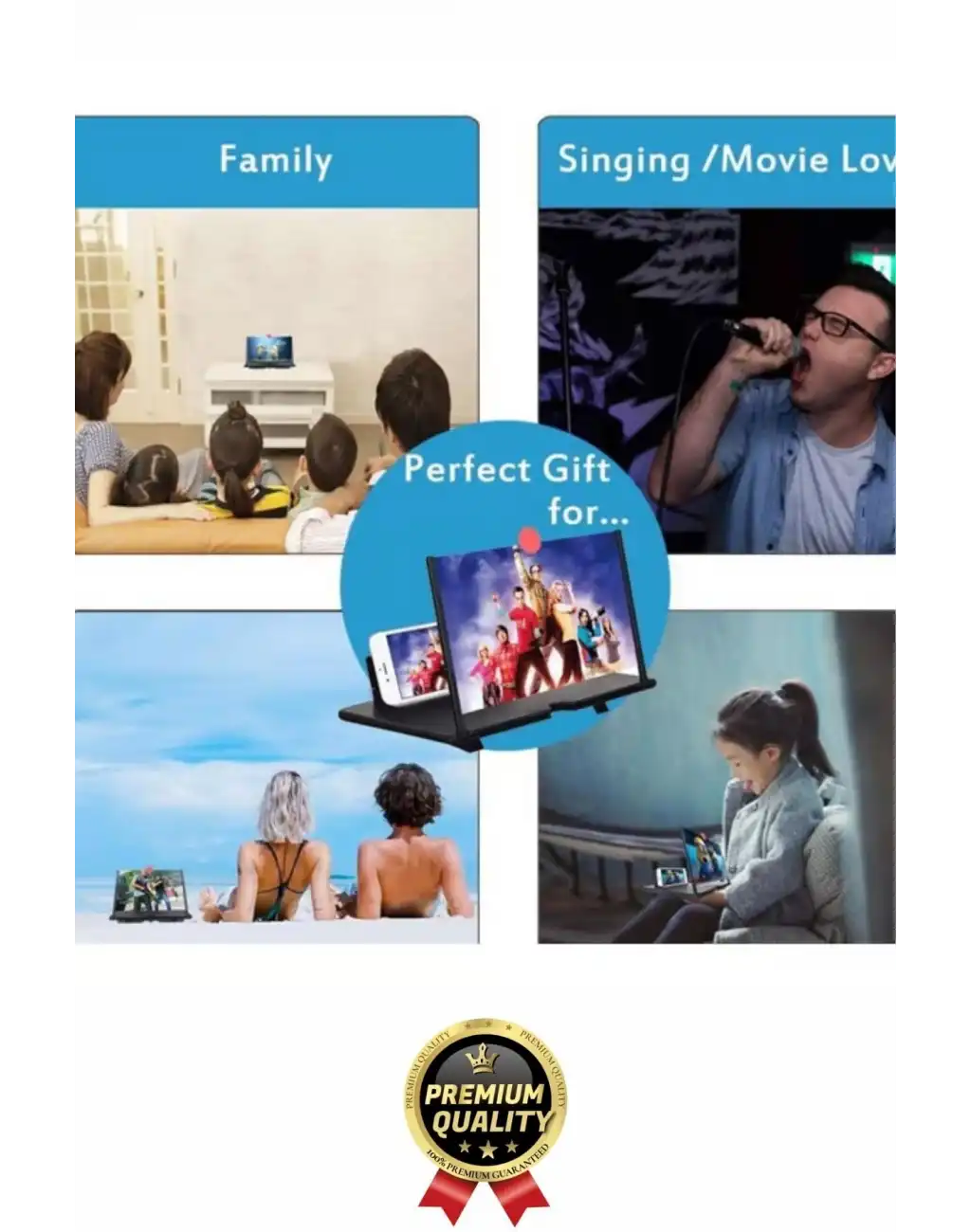 #EkranBüyüteci Katlanabilir Taşınabilir Tasarım Göz Korumalı Şeffaf Telefon 12 İnç Net Büyük Ekran