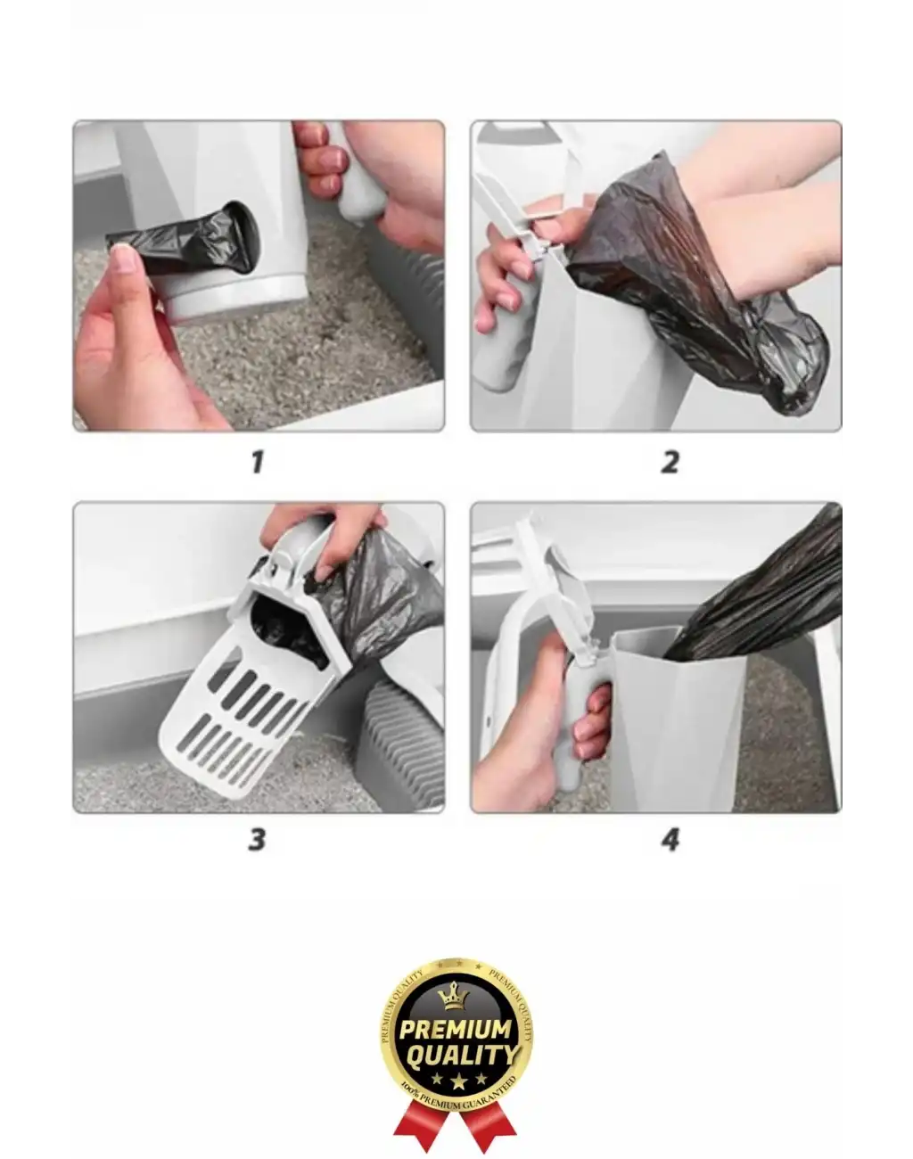 #KumKüreği Pratik Hızlı Hijyenik Ergonomik Tutma Saplı Torbalı Hazneli Elekli Kedi Kumu Küreği