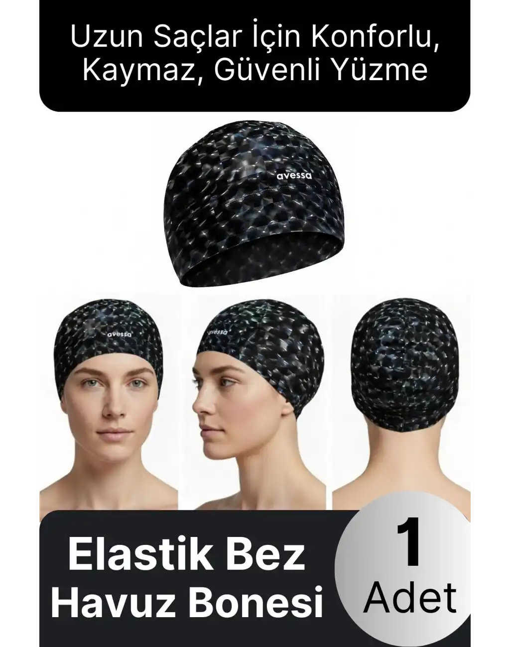 #Bone Konforlu Tasarım Su Geçirmez Kaymaz Spor Yüzücü Havuz Deniz Şapkası Elastik Bez Yüzme Bonesi