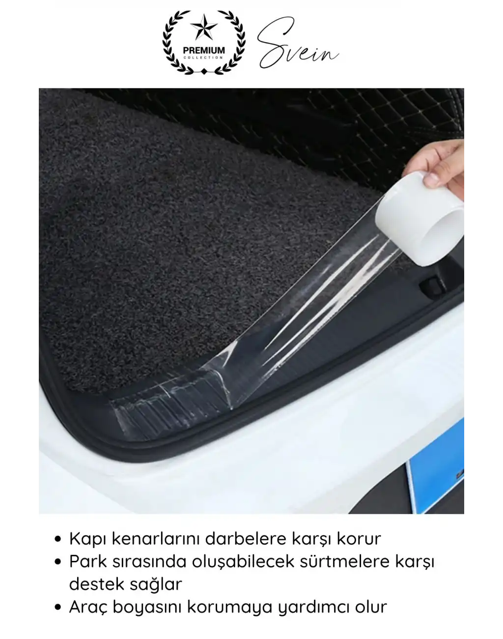 #KapıKoruma 4 Adet 3 Metre Oto Kapı Çizik Önleyici Şeffaf Koruma Bandı Darbe Koruyucu İz Bırakmaz