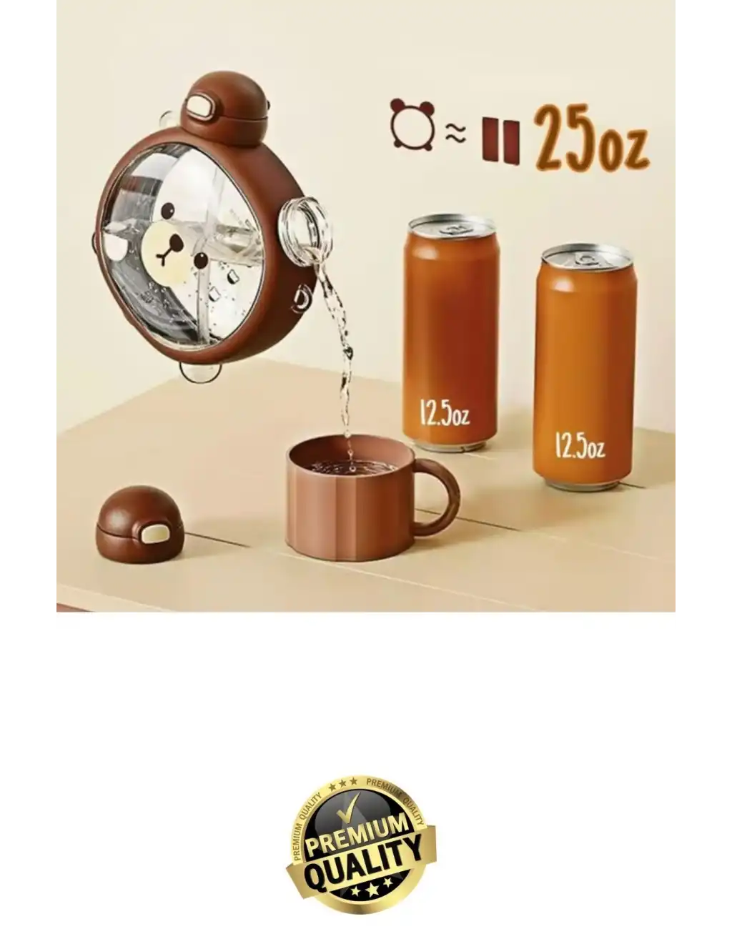 #Matara Kaliteli BPA İçermez Askılı Pipetli Çocuk Okul 3D Desenli Sevimli Ayıcık Model Su Matarası