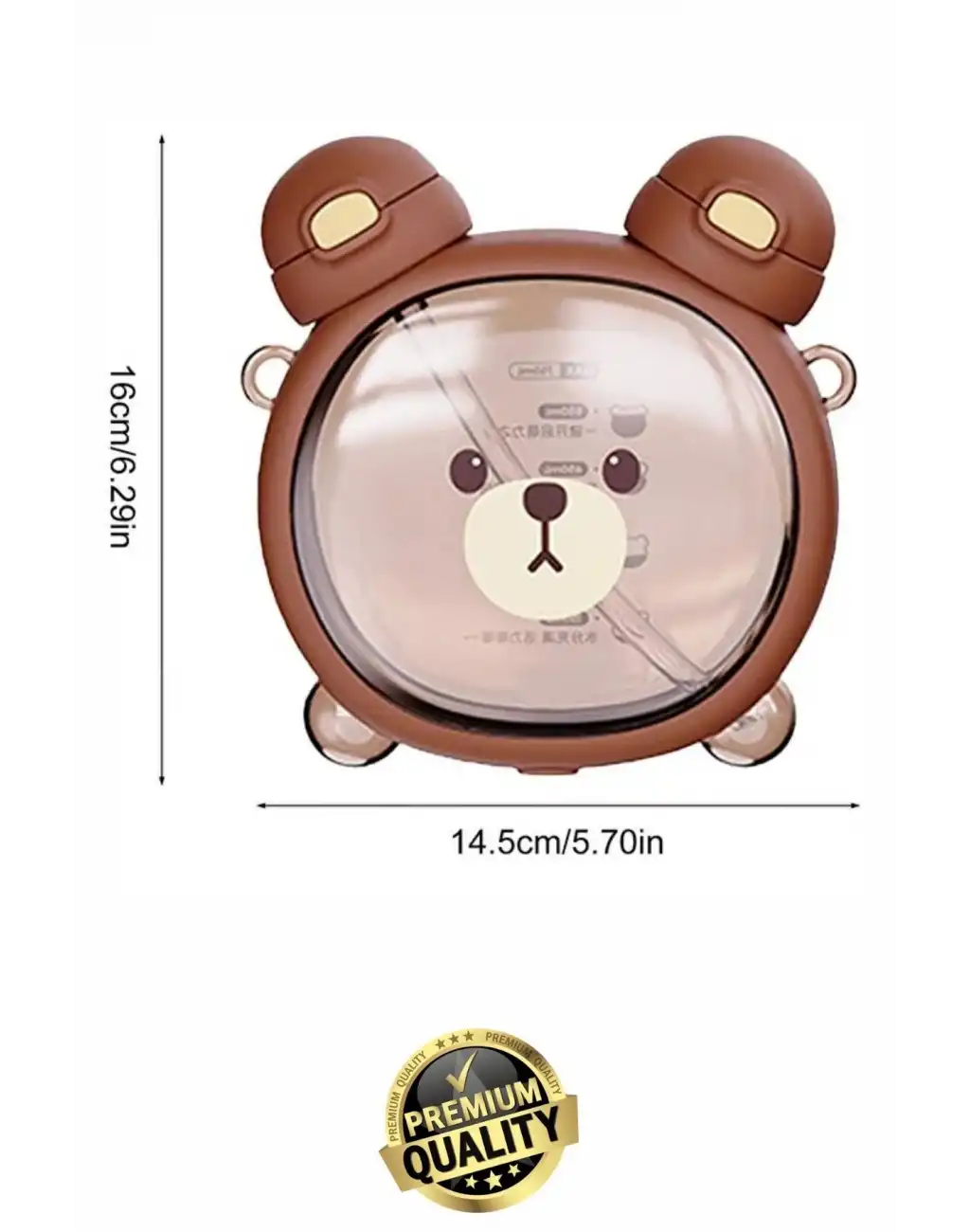 #Matara Kaliteli BPA İçermez Askılı Pipetli Çocuk Okul 3D Desenli Sevimli Ayıcık Model Su Matarası