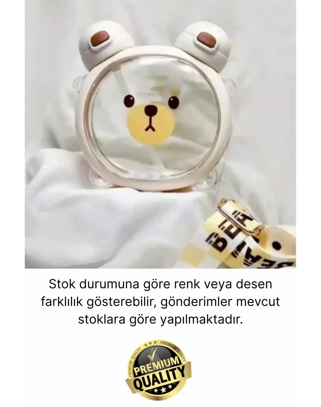 #Matara Kaliteli BPA İçermez Askılı Pipetli Çocuk Okul 3D Desenli Sevimli Ayıcık Model Su Matarası