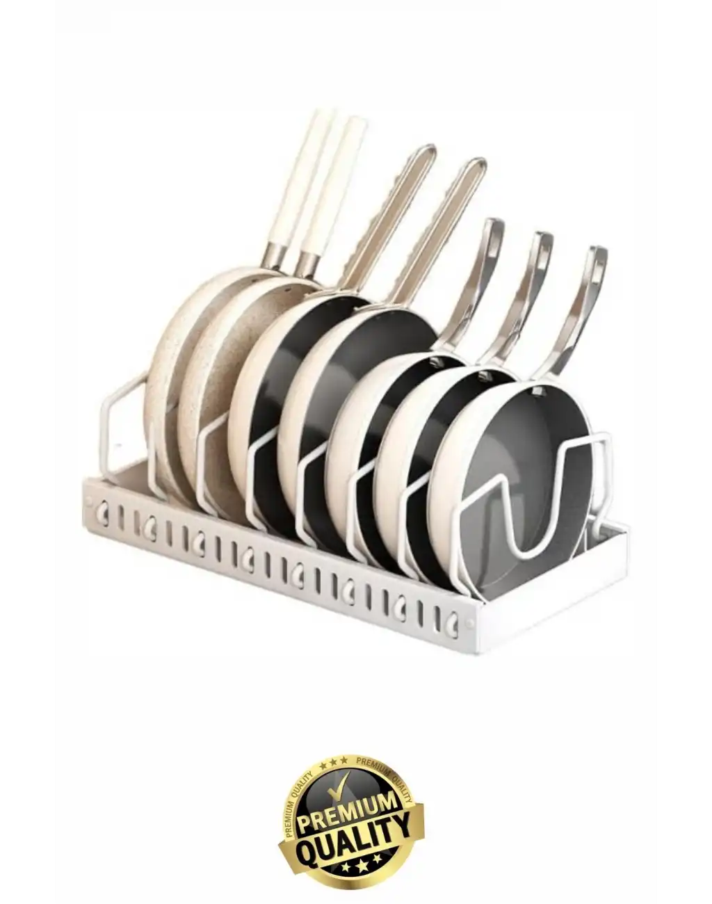 #Organizer Çok Amaçlı Ayarlanabilir Mutfak Metal Beyaz Renk Teleskopik Raylı Tava Tencere Organizeri