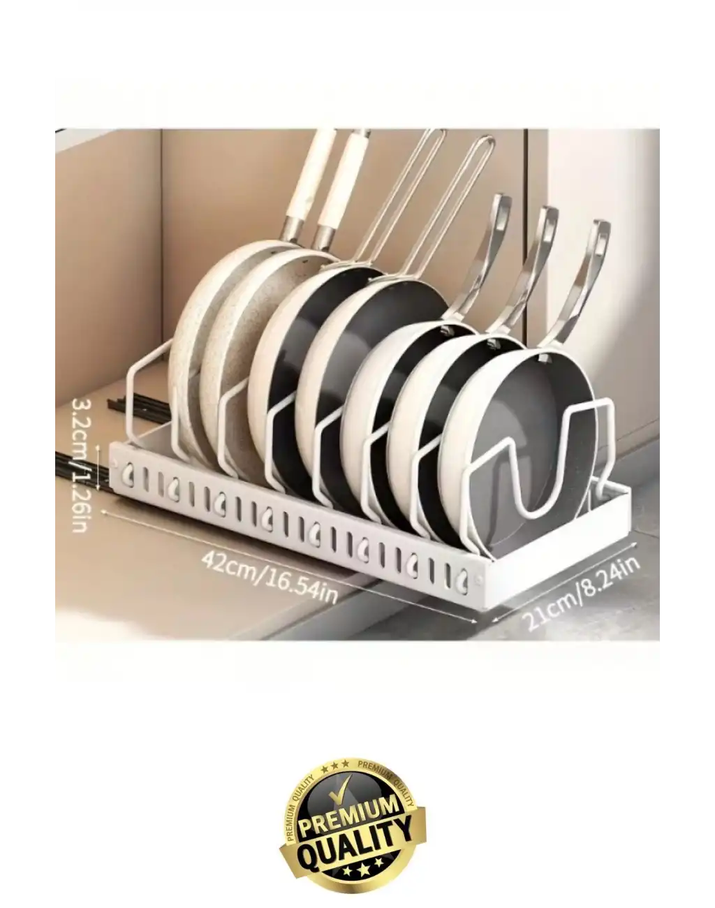 #Organizer Çok Amaçlı Ayarlanabilir Mutfak Metal Beyaz Renk Teleskopik Raylı Tava Tencere Organizeri