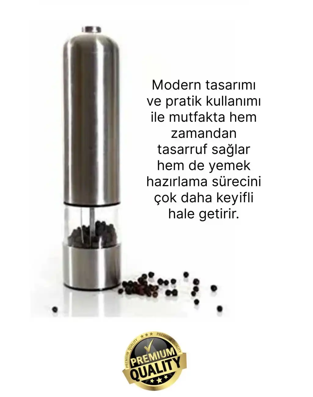 #Değirmen Pratik Mutfak Taze Zahmetsiz Pilli Otomatik Tuz Karabiber Baharat Çekme Değirmeni Öğütücü