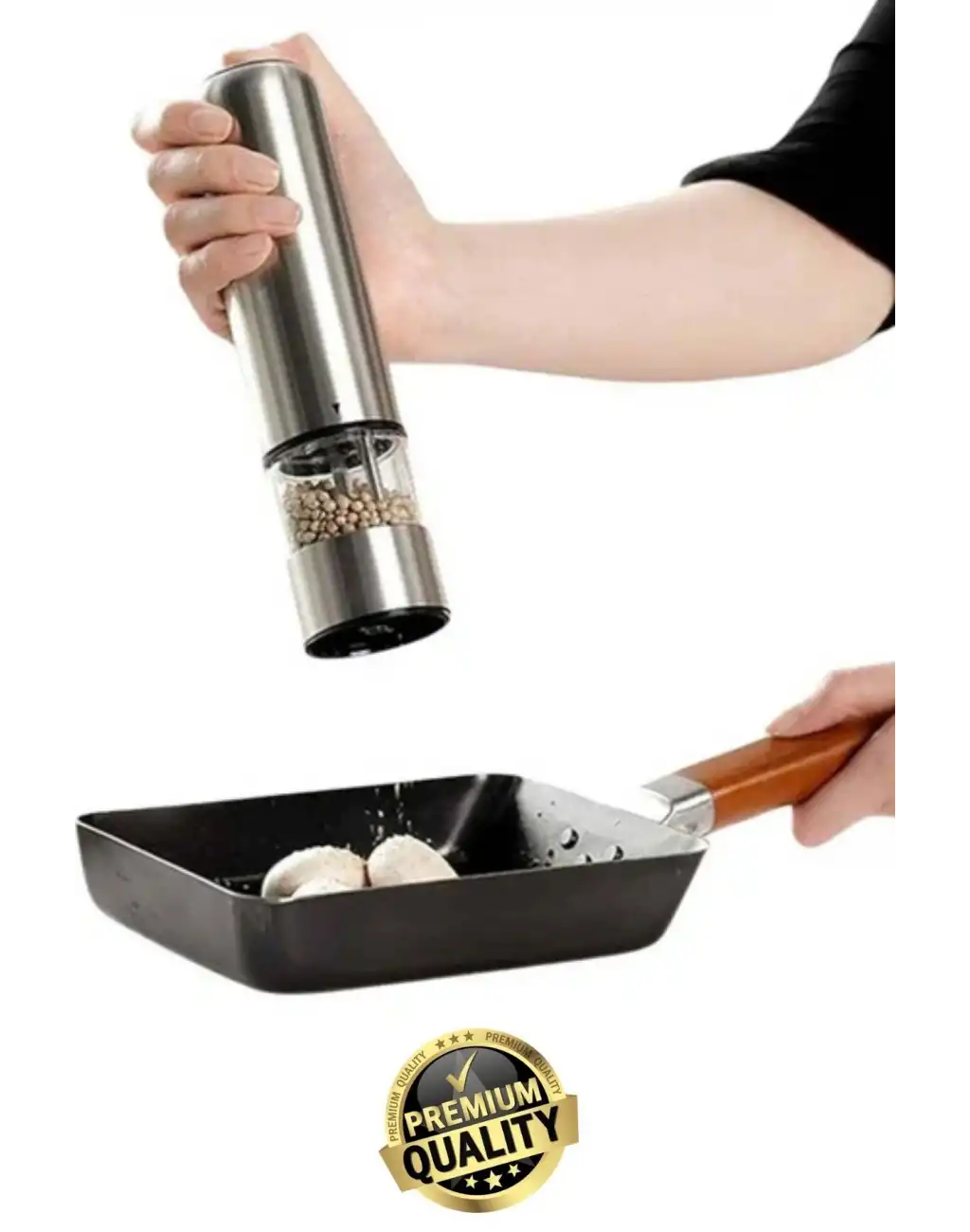 #Değirmen Pratik Mutfak Taze Zahmetsiz Pilli Otomatik Tuz Karabiber Baharat Çekme Değirmeni Öğütücü