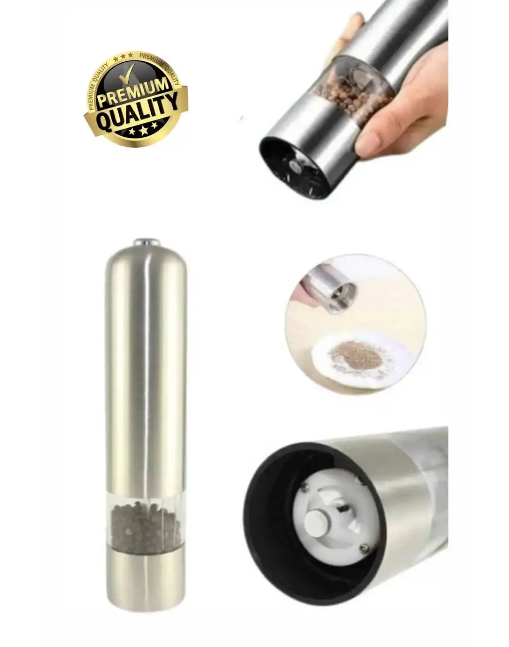 #Değirmen Pratik Mutfak Taze Zahmetsiz Pilli Otomatik Tuz Karabiber Baharat Çekme Değirmeni Öğütücü