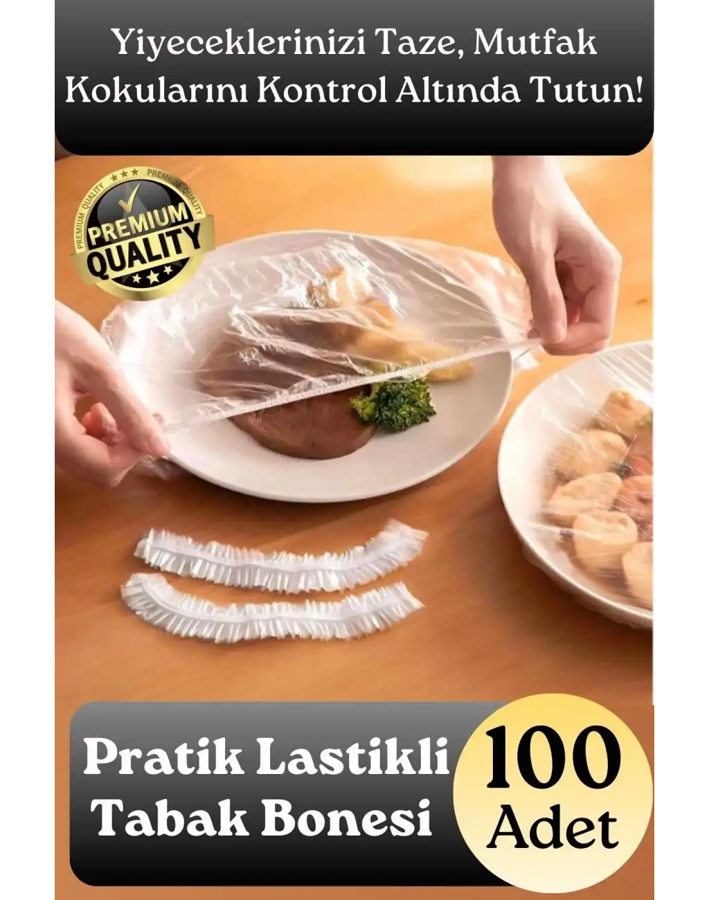 #TabakBonesi Mutfak Gıda Tazeliği Koku Karışmasını Önler Lastikli Tencere Ve Tabak Bonesi 100 Adet