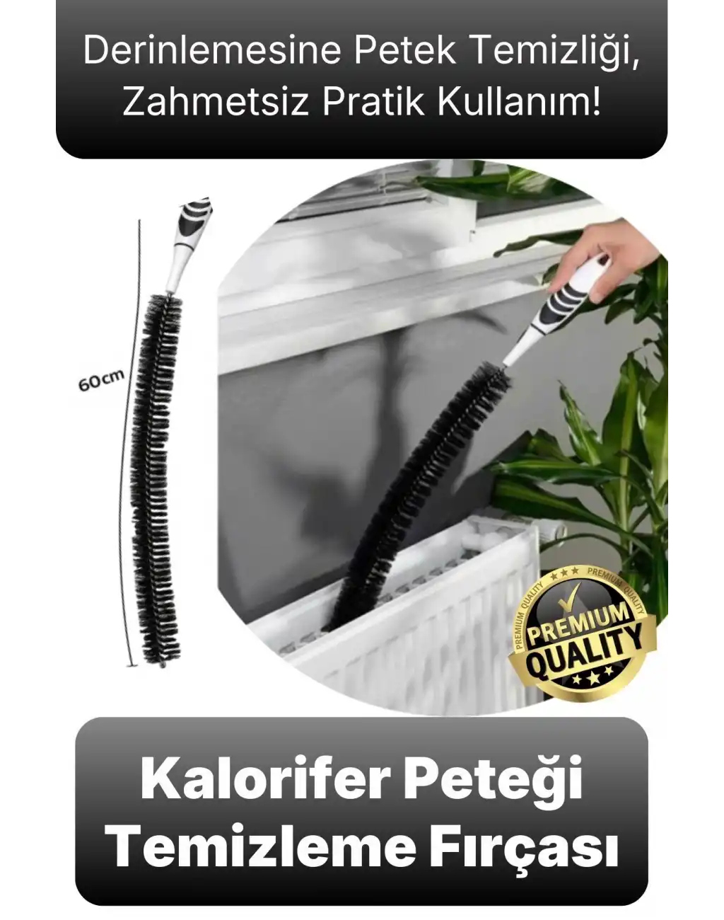 #Fırça Pratik Temizlik Toz Kir Arındırma Uzun Esnek Gövde Kalorifer Peteği Temizleme Fırçası 60 cm