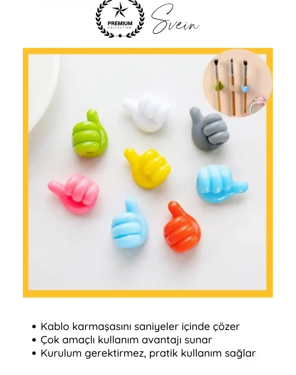 #KabloDüzenleyici 5li Renkli Başparmak Kablo Tutucu Yapışkanlı Organizer Düzenleyici Askı Aparatı
