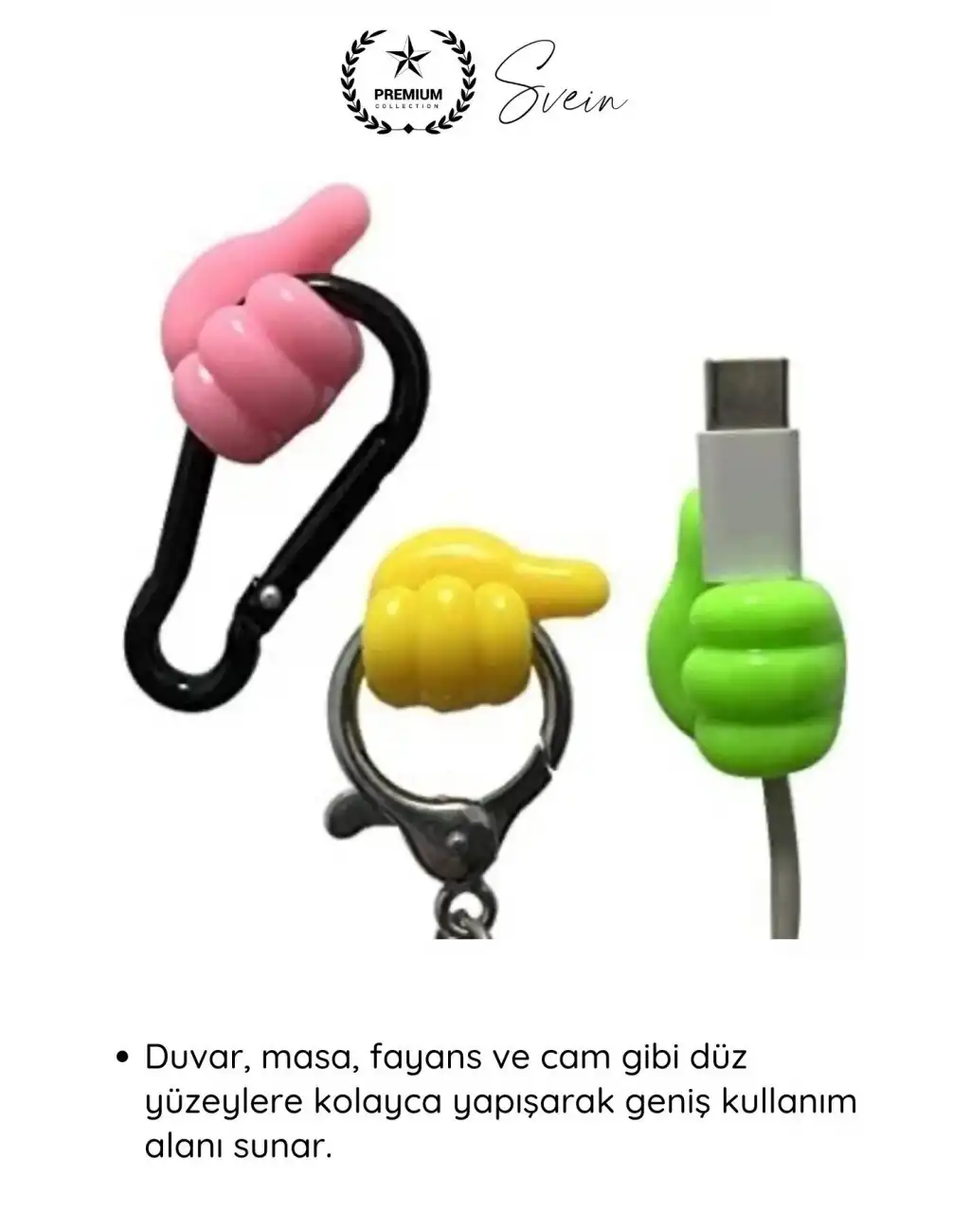 #KabloDüzenleyici 5li Renkli Başparmak Kablo Tutucu Yapışkanlı Organizer Düzenleyici Askı Aparatı