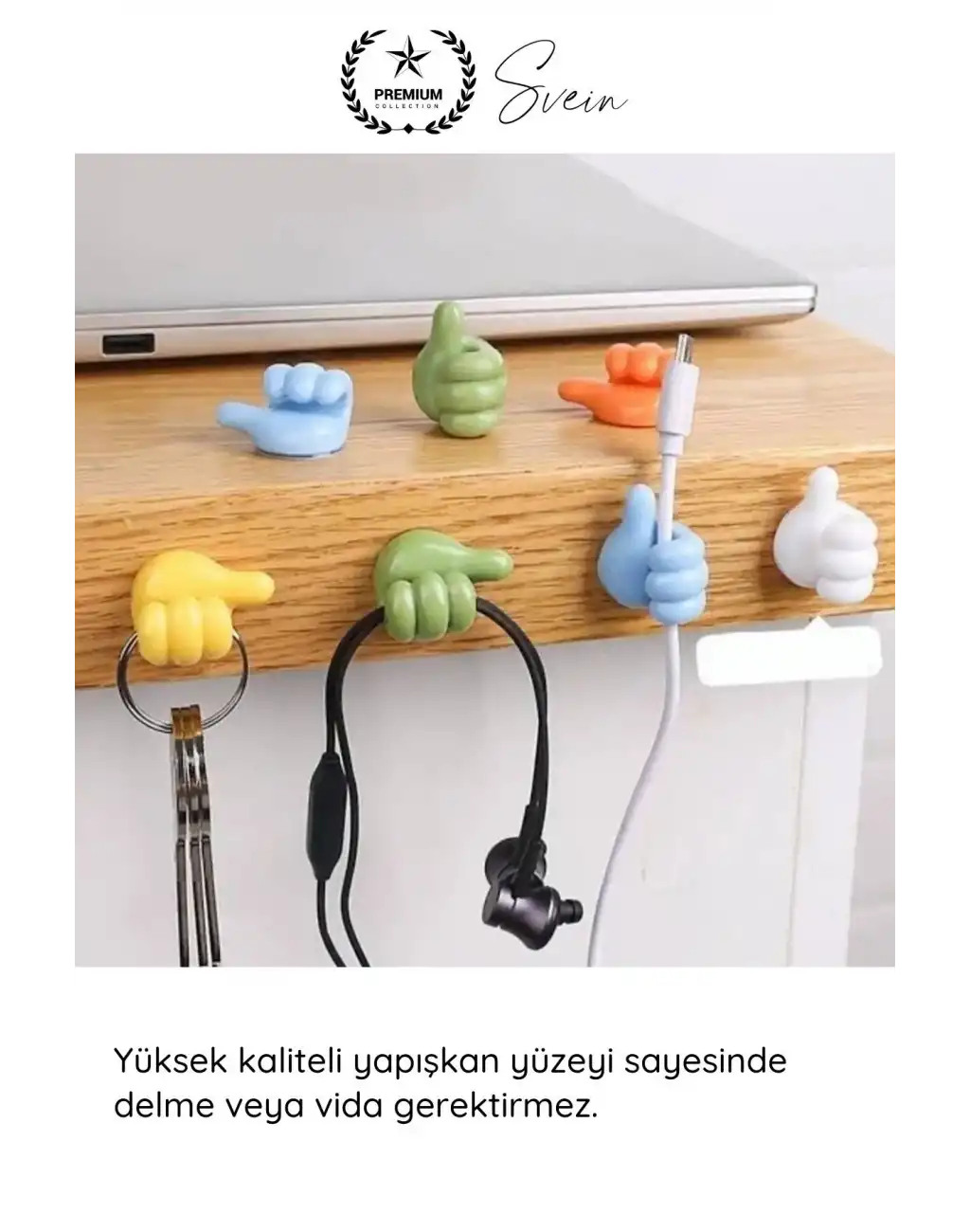 #KabloDüzenleyici 5li Renkli Başparmak Kablo Tutucu Yapışkanlı Organizer Düzenleyici Askı Aparatı