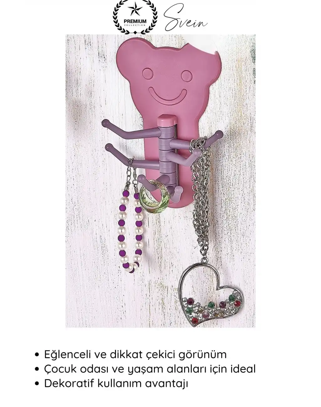 #Askı Sevimli Ayıcık Şekilli Yapışkanlı Duvar Askısı Organizer Çok Amaçlı Fonksiyonel Pratik