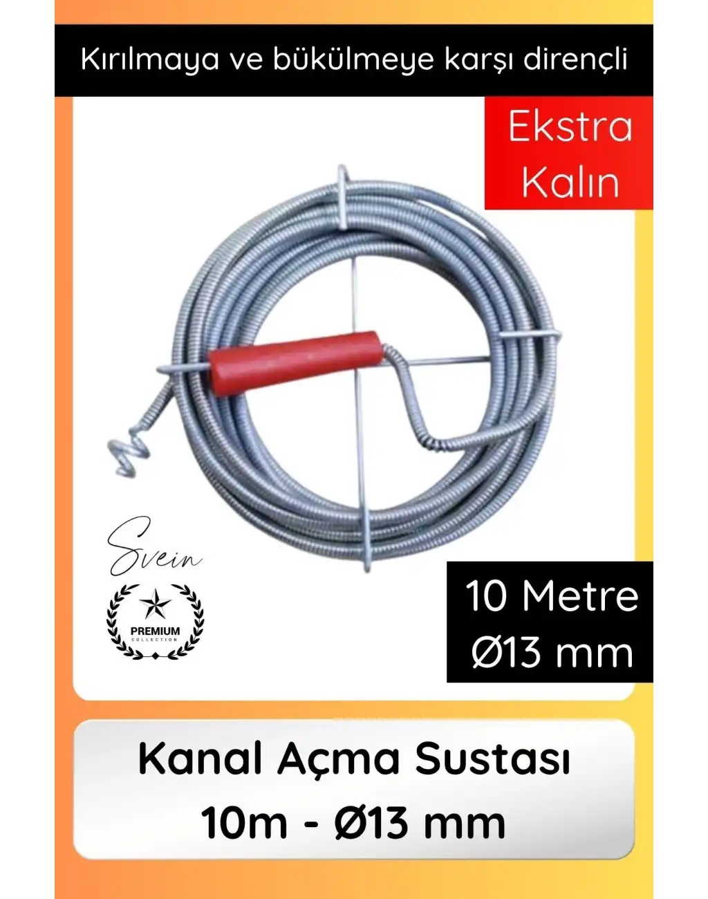 #KanalAçıcı Kanal Açma Sustası 10 m 13 mm Profesyonel Lavabo Gider Açıcı Spirali Güçlü Temizlik
