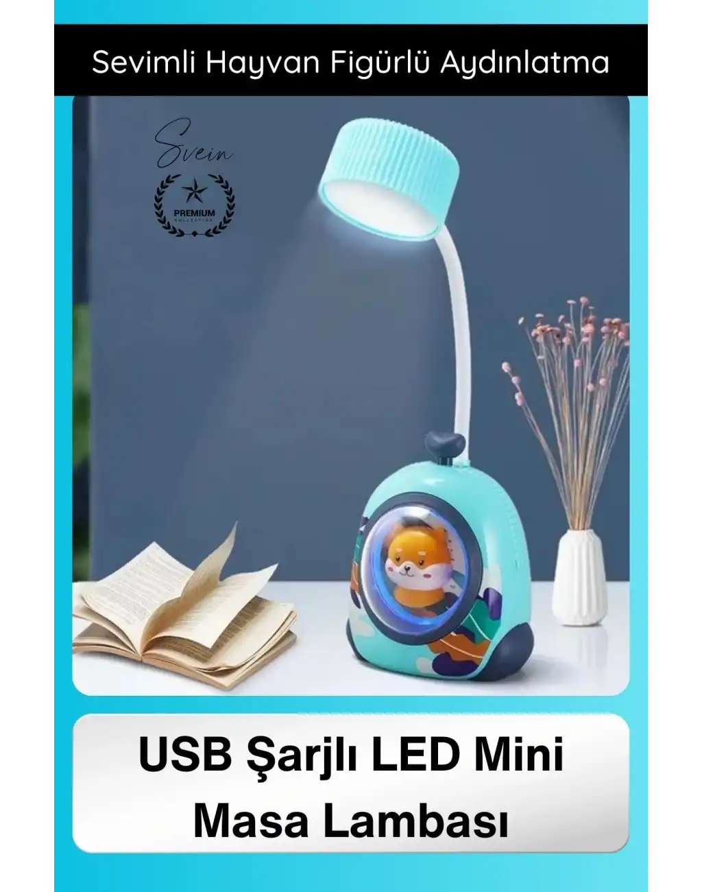 #MasaLambası USB Şarjlı LED Mini Masa Lambası Çocuklar İçin Hayvan Figürlü Pet Kabin Sevimli