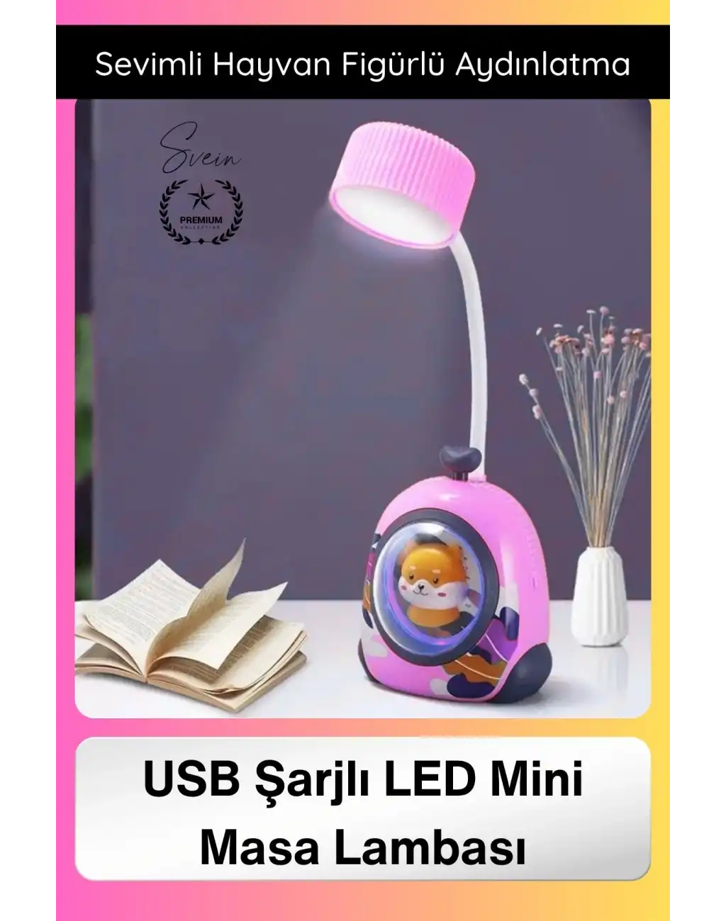 #MasaLambası USB Şarjlı LED Mini Masa Lambası Çocuklar İçin Hayvan Figürlü Pet Kabin Sevimli