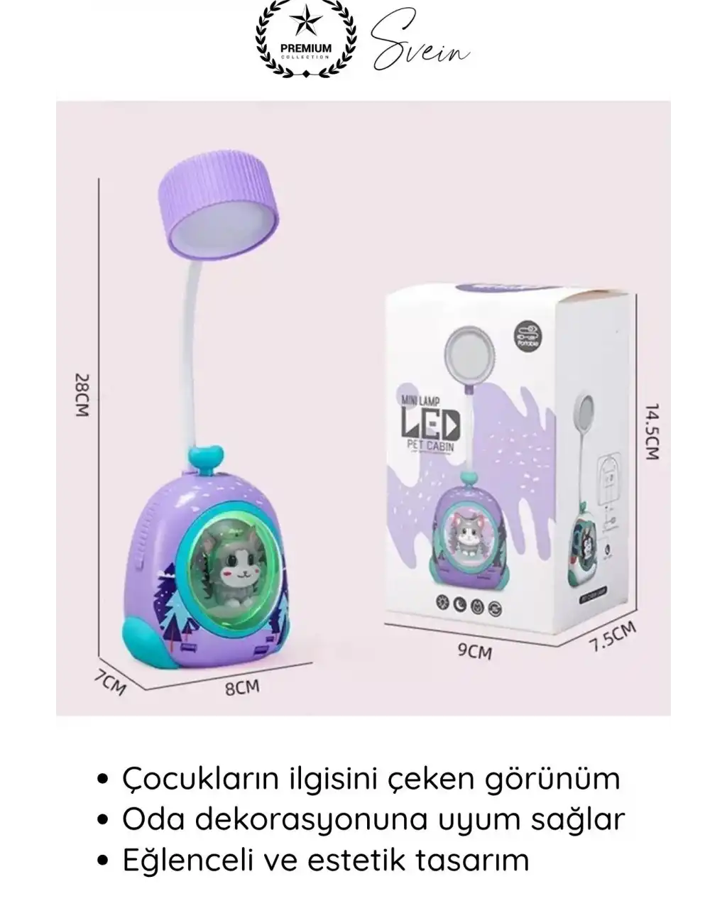 #MasaLambası USB Şarjlı LED Mini Masa Lambası Çocuklar İçin Hayvan Figürlü Pet Kabin Sevimli