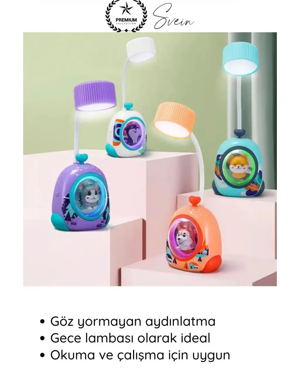 #MasaLambası USB Şarjlı LED Mini Masa Lambası Çocuklar İçin Hayvan Figürlü Pet Kabin Sevimli