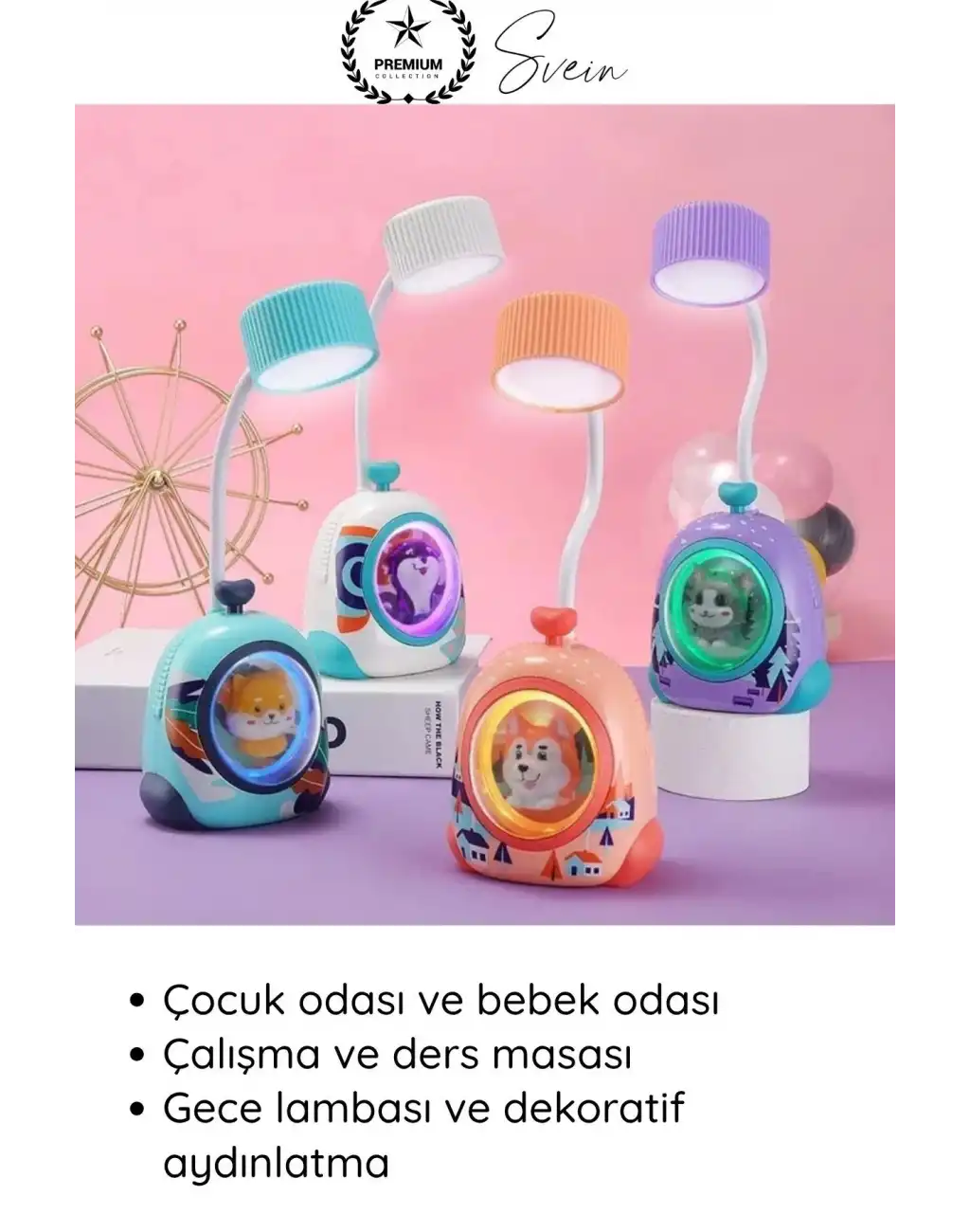 #MasaLambası USB Şarjlı LED Mini Masa Lambası Çocuklar İçin Hayvan Figürlü Pet Kabin Sevimli