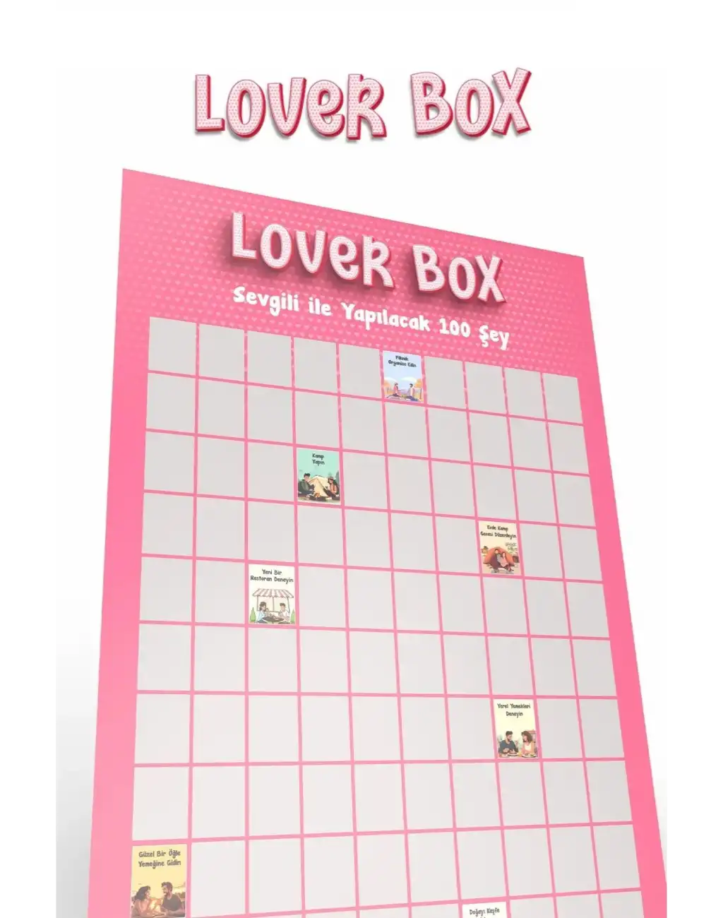 #Poster Çiftlere Özel Anı Listesi Romantik Eğlenceli Sevgiliyle Yapılacak 100 Şey Kazı Kazan Posteri