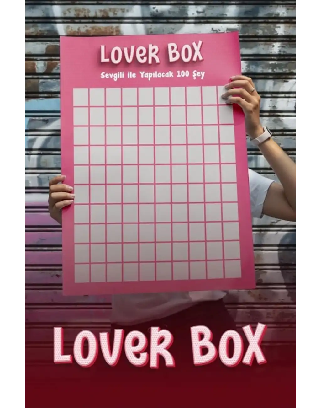 #Poster Çiftlere Özel Anı Listesi Romantik Eğlenceli Sevgiliyle Yapılacak 100 Şey Kazı Kazan Posteri