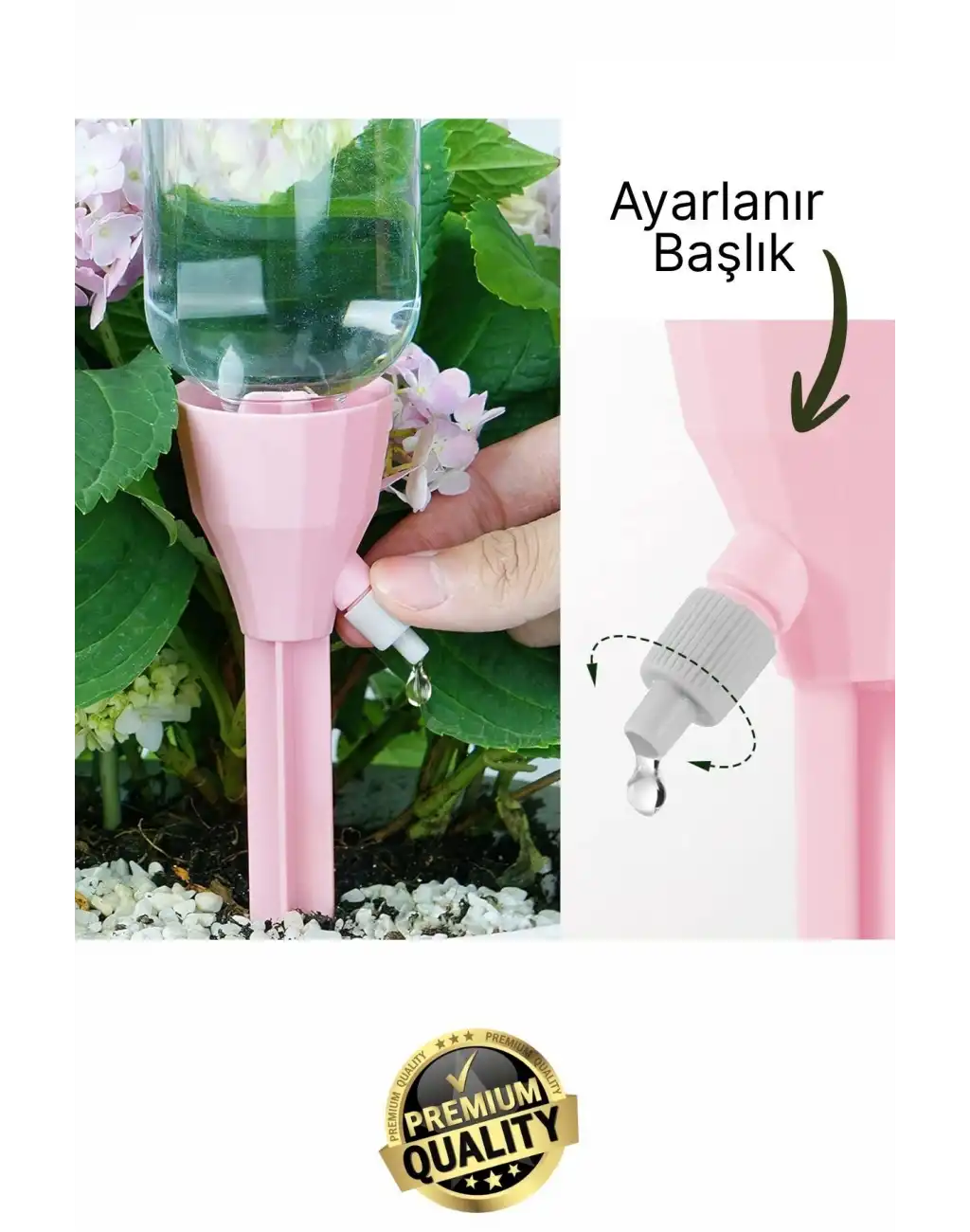 #Bitki Kontrollü Düzenli Damlatma Ayarlanır Başlık Pet Şişe Uyumlu 3lü Otomatik Bitki Sulama Aparatı