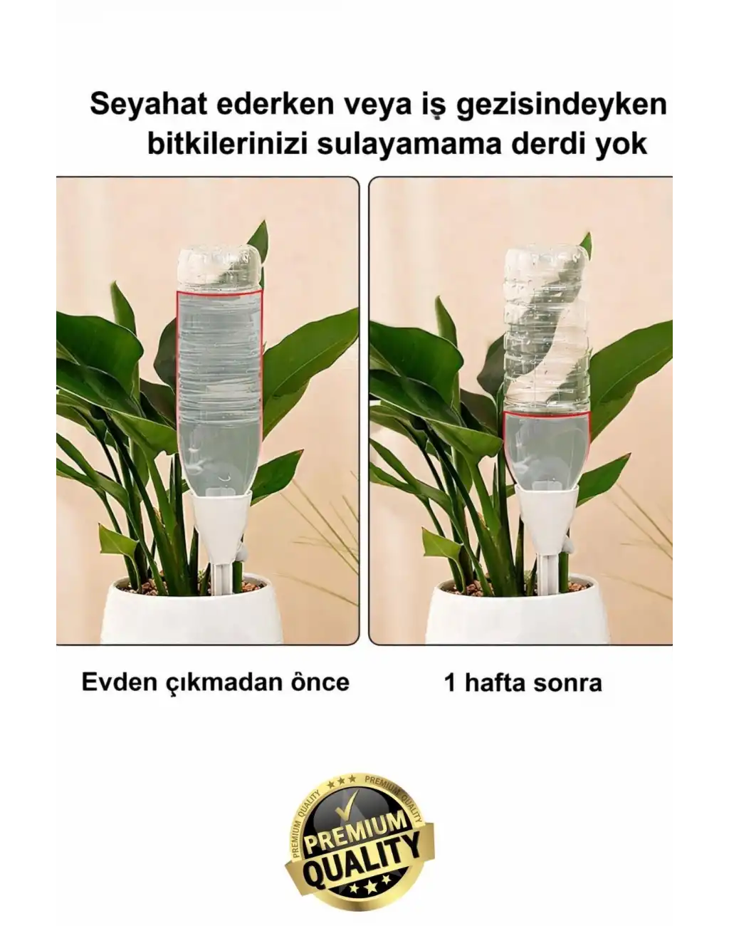 #Bitki Kontrollü Düzenli Damlatma Ayarlanır Başlık Pet Şişe Uyumlu 3lü Otomatik Bitki Sulama Aparatı