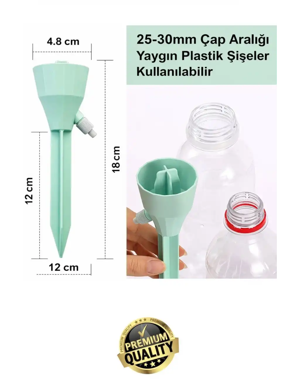 #Bitki Kontrollü Düzenli Damlatma Ayarlanır Başlık Pet Şişe Uyumlu 3lü Otomatik Bitki Sulama Aparatı
