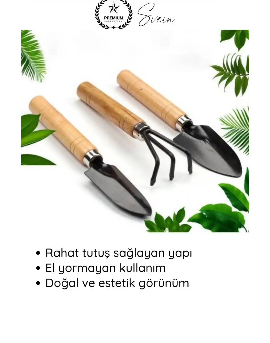 #Tırmık 3’lü Mini Ahşap Bahçe Seti Taşınabilir Tırmık Kürek Hobi Bitki Bakım Aletleri Kazma Kürek Saksı Toprak Eşeleme Kazı Ekme Edevatı Dayanıklı Sağlam Uzun Ömürlü Hafif Kolay Kullanım Düzenleme