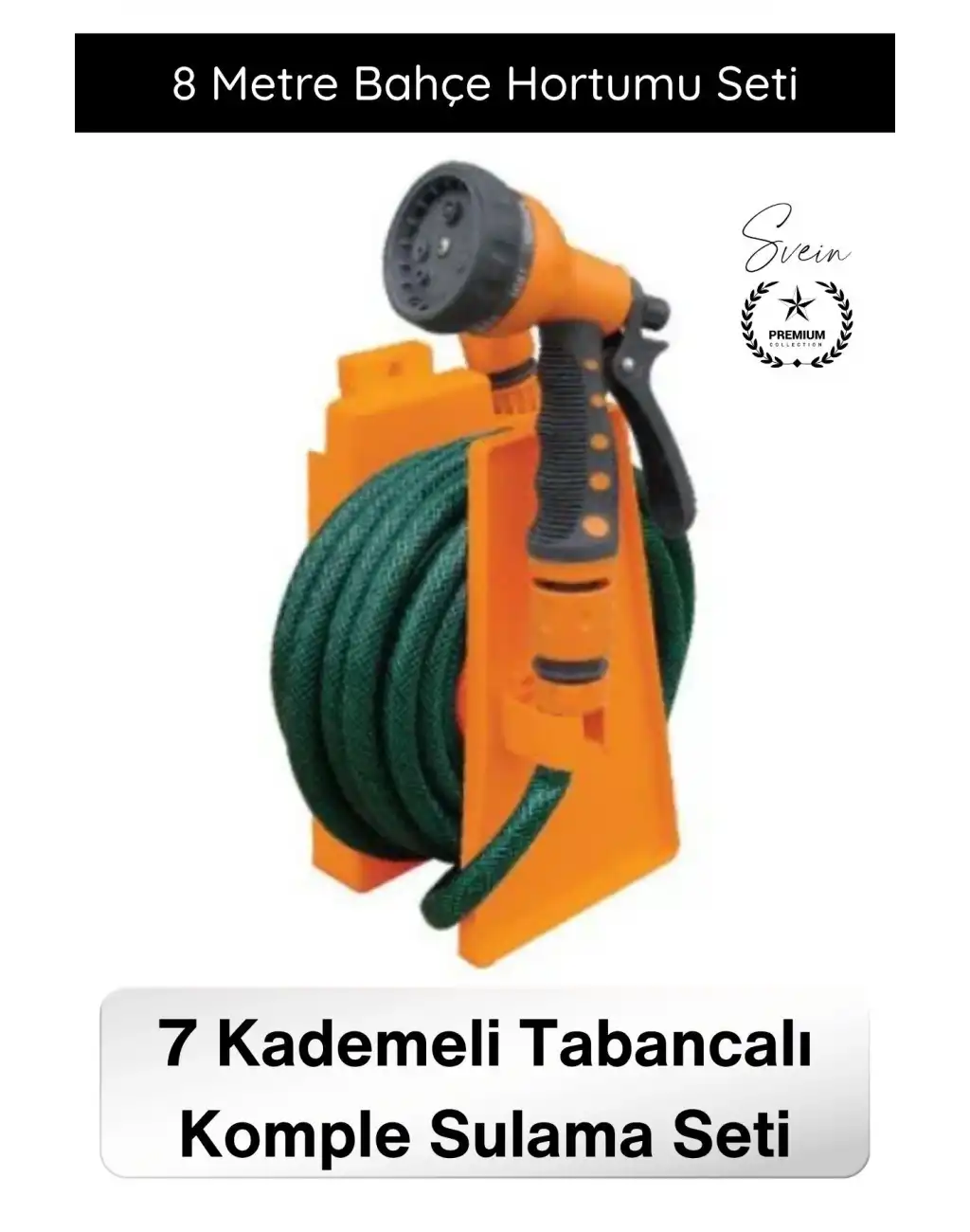 #SulamaSeti 8 Metre Bahçe Hortumu Seti 7 Kademeli Sulama Tabancası ve Standlı Komple Set Pratik Kullanışlı Balkon Teras Garaj Araba Yıkama İçin İdeal Uzun Dayanıklı Portatif Yer Kaplamaz Kolay