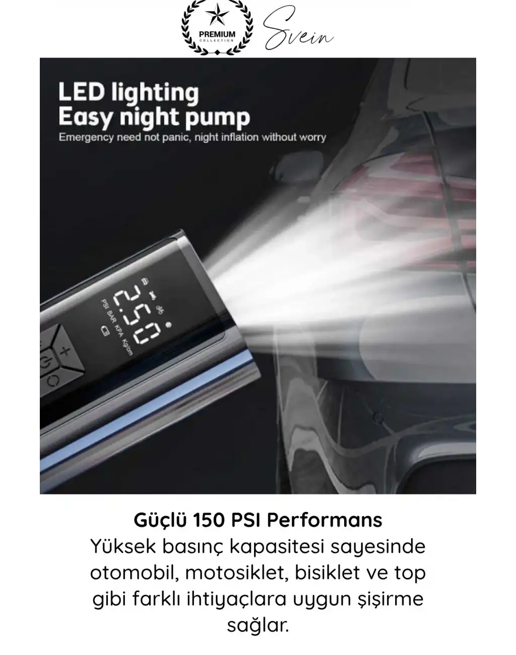 #HavaKompresör Dual Mod 150 PSI Led Powerbank Dijital Ekranlı Şarjlı Taşınabilir Araç Hava Kompresörü Lastik Şişirme Kablosuz Güçlü Basınç Ölçer Otomatik Kapanma Acil Durum Pompası Çok Amaçlı